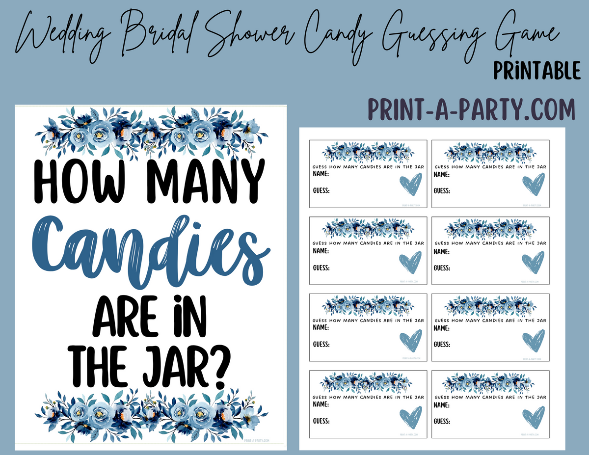 WEDDING CANDY JAR GUESSING GAME How many candies in jar Blue