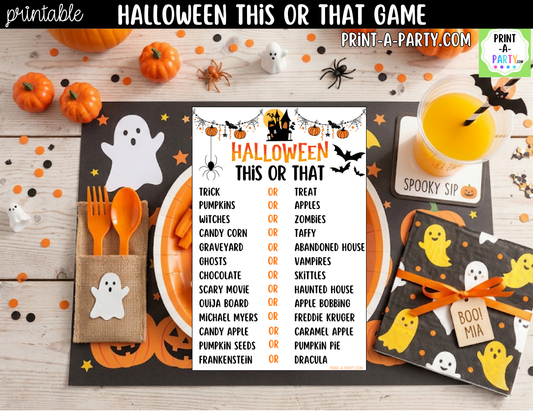 Halloween This or That Game Printable | Autumn Party Game & Icebreaker Activity