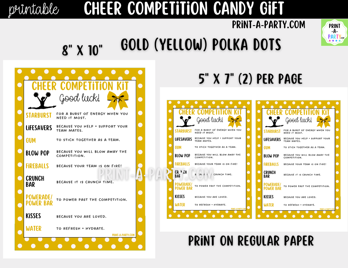 Cheerleader Candy Gram Printable – Competition & Team Gift