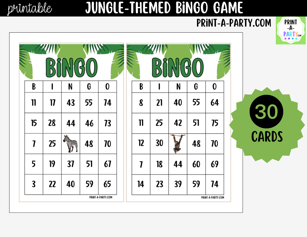Jungle Bingo Printable | Safari-Themed Number Game
