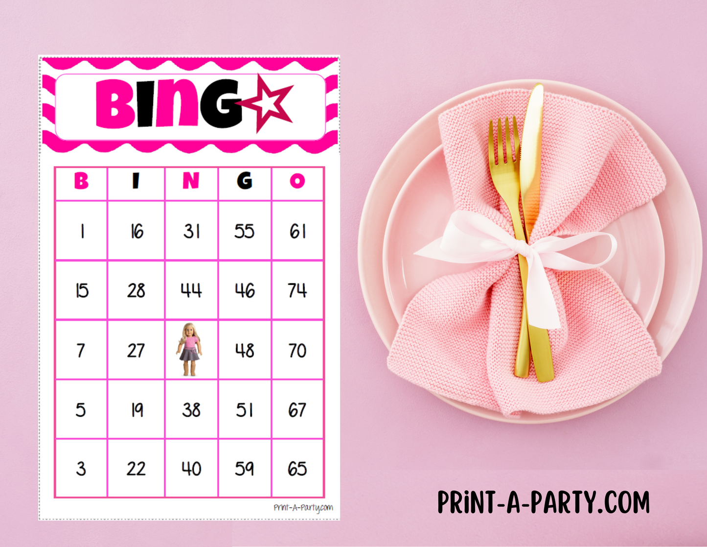 BINGO: American Girl Doll Bingo | American Girl Doll Parties | Birthday | 30, 40, or 50 cards - INSTANT DOWNLOAD