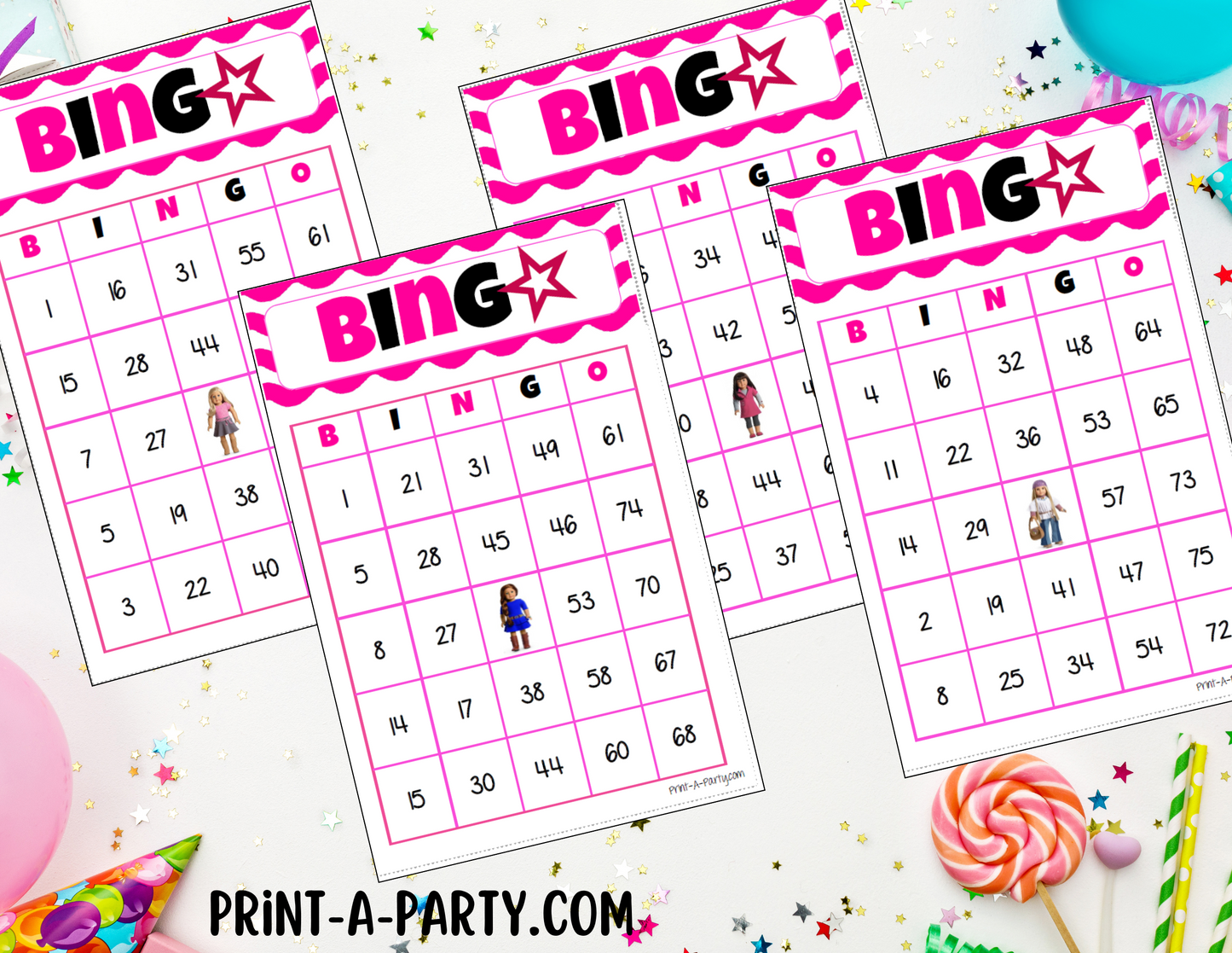 BINGO: American Girl Doll Bingo | American Girl Doll Parties | Birthday | 30, 40, or 50 cards - INSTANT DOWNLOAD