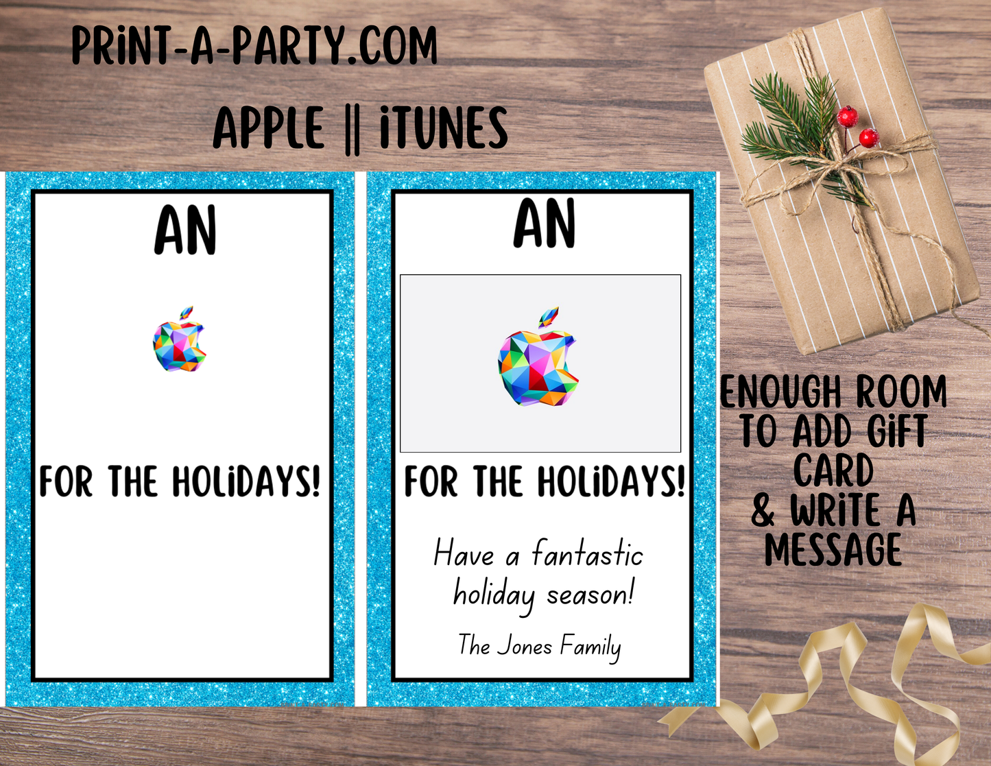 GIFT CARD Holiday Gift Card Holder Printables – Christmas Gift Card Templates for Teachers, Staff & Friends