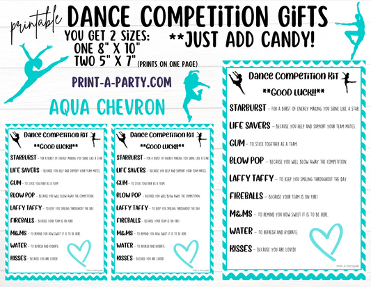 Dance Candy Gram Printable – Big Sis, Little Sis & Team Gifts, Dance Competition, Dance Contest