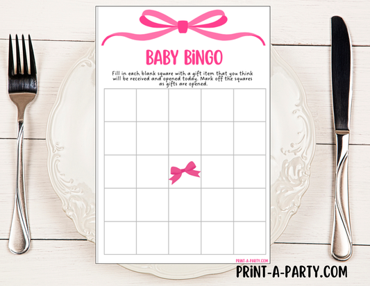 GAMES for Baby Shower | Pink Coquette Bow 2 Shower Theme | Coquette Baby Shower Games | Chic Coquette Aesthetic - Pink Bows