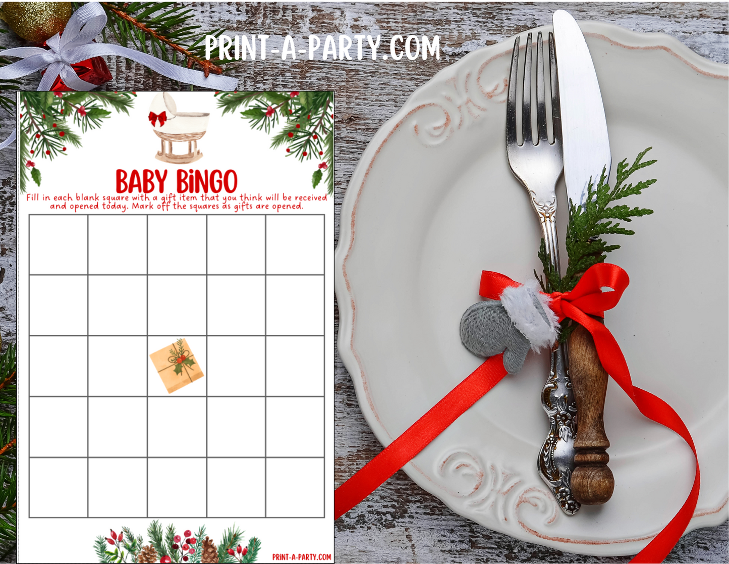 GAMES for Christmas Baby Shower - Christmas Pine | Christmas Baby Shower Theme | Christmas Baby Shower Ideas | INSTANT DOWNLOAD