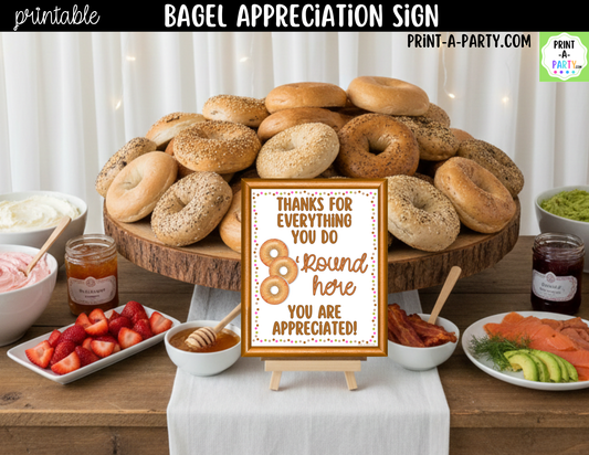 Printable Bagel Bar Appreciation Sign 8x10