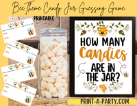 CANDY JAR GUESSING GAME | How many candies in jar | Bee Theme | Bee Baby Shower Game | Bee Baby Shower | Mom To Bee | Baby To Bee | Printable
