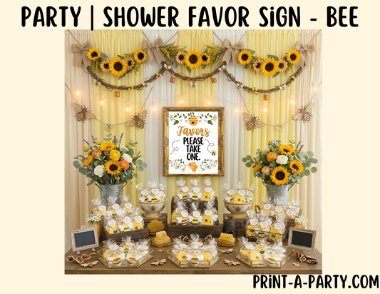 Bee Favors Sign (8x10) – Please Take One, Instant Download