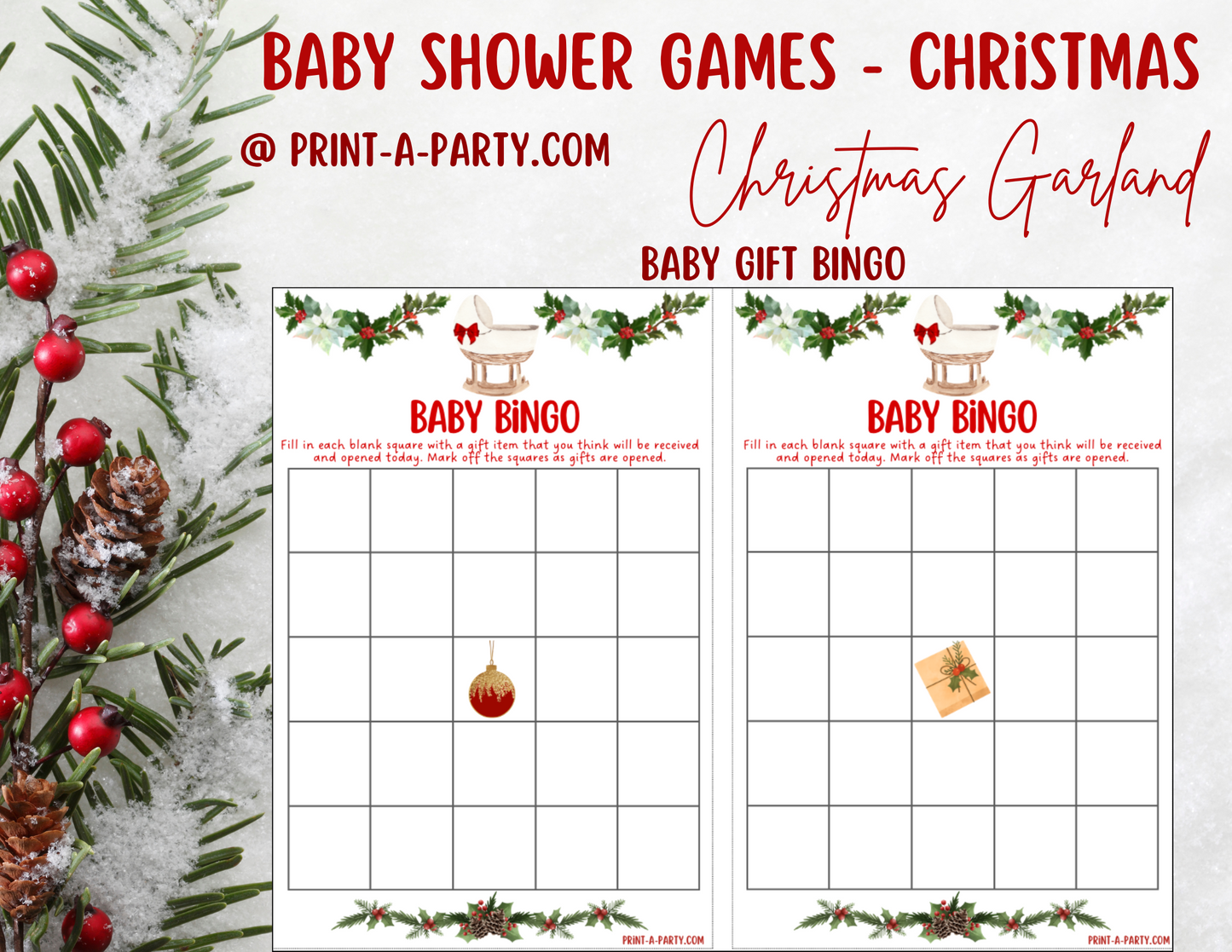 GAMES for Christmas Baby Shower - Printable Christmas Baby Shower Game Bundle – Instant PDF Download