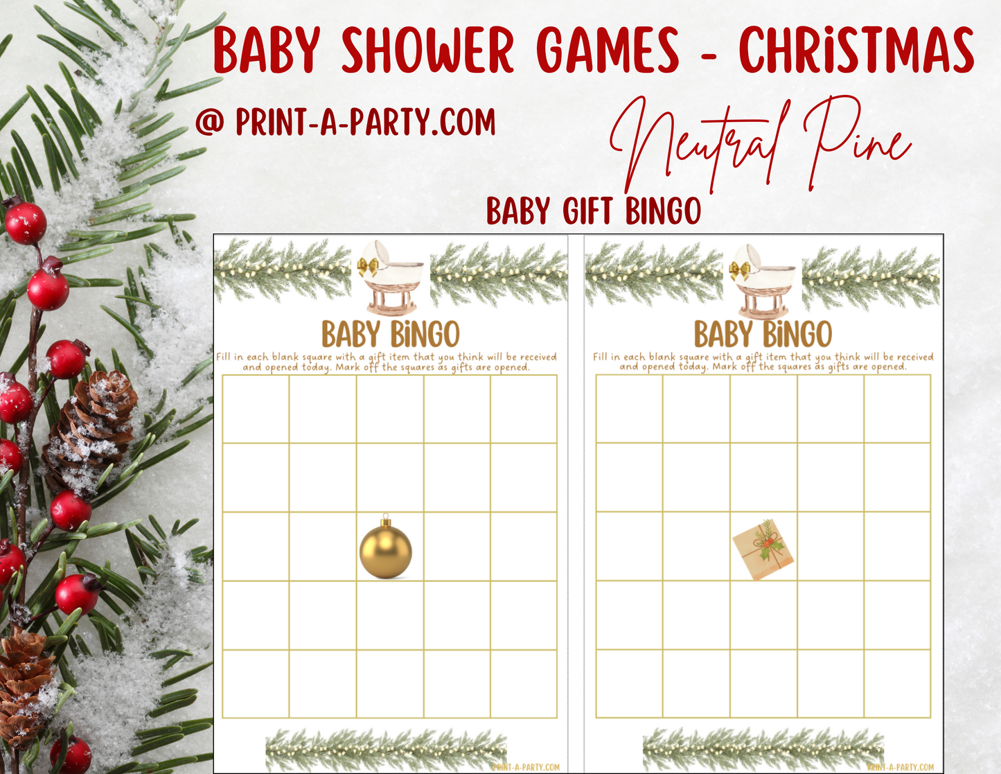 GAMES for Christmas Baby Shower Printable Christmas Baby Shower Game Bundle – Instant PDF Download