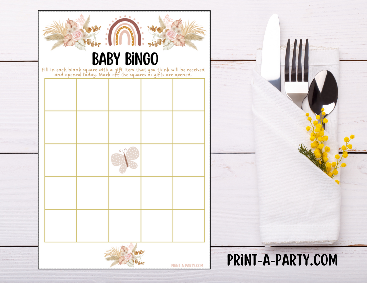GAMES for Baby Shower | Boho Baby Shower Theme | Bohemian Baby Shower Games | Boho Baby Shower Activities | INSTANT DOWNLOAD