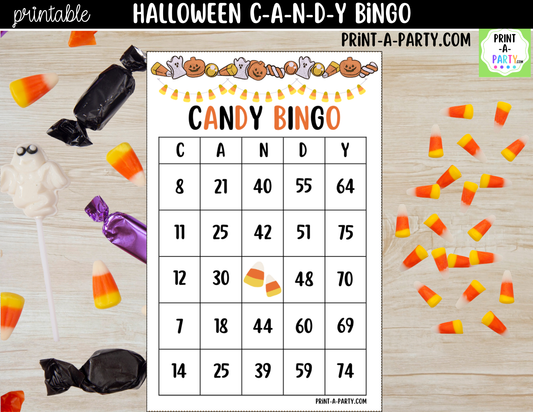 Halloween Candy Bingo Game Printable | Candy Corn Party Game | Bingo Cards & Call Sheets