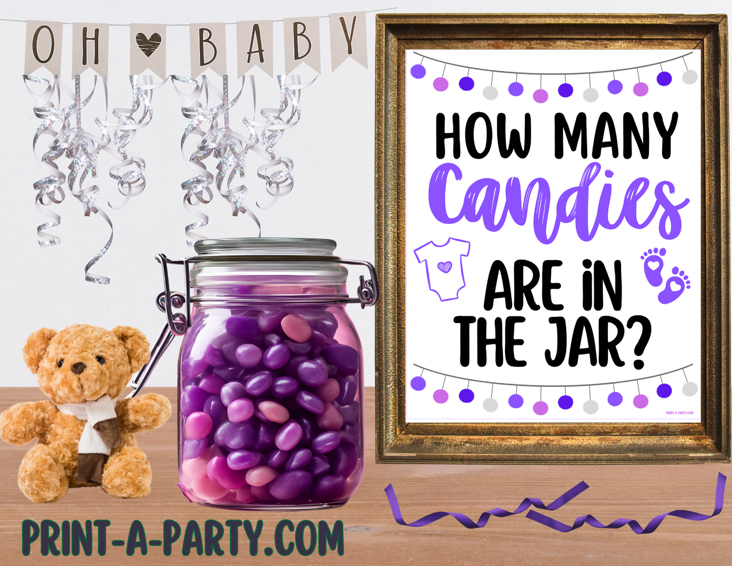 CANDY JAR GUESSING GAME for BABY SHOWER | How many candies in jar | Baby Shower Fun | Party DIY | Printable