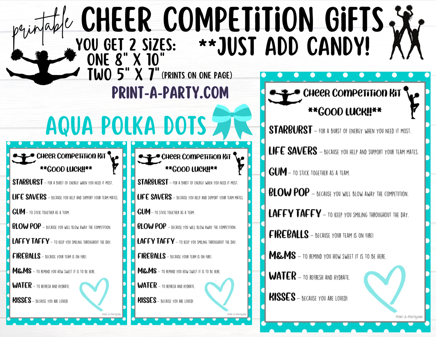 Cheerleader Candy Gram Printable – Big Sis, Little Sis & Team Gifts, Cheer Content
