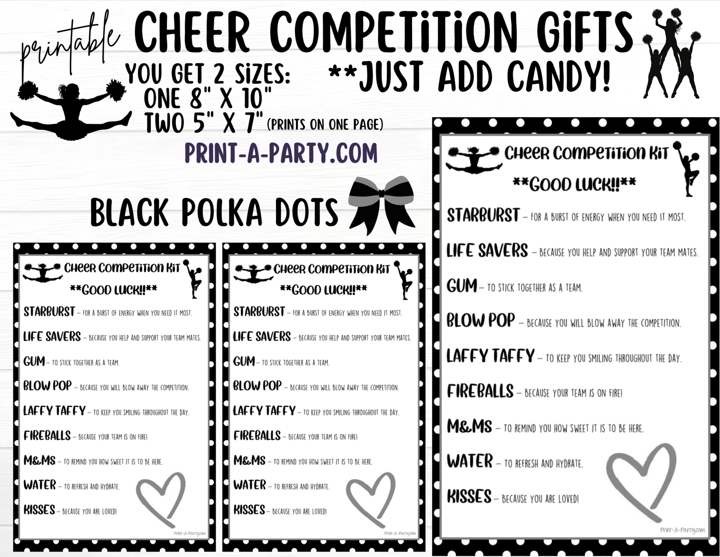 Cheerleader Candy Gram Printable – Big Sis, Little Sis & Team Gifts, Cheer Content