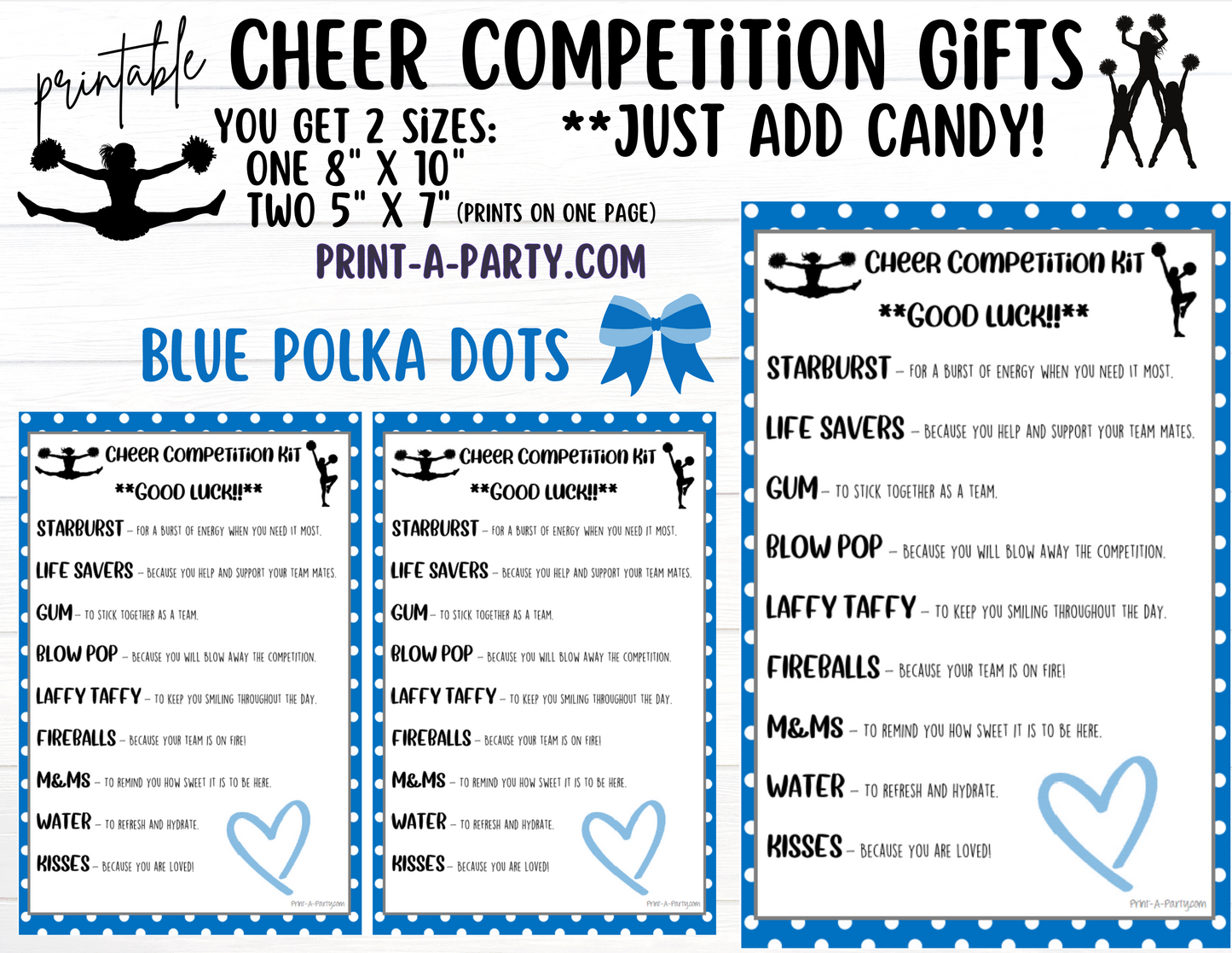 Cheerleader Candy Gram Printable – Big Sis, Little Sis & Team Gifts, Cheer Content