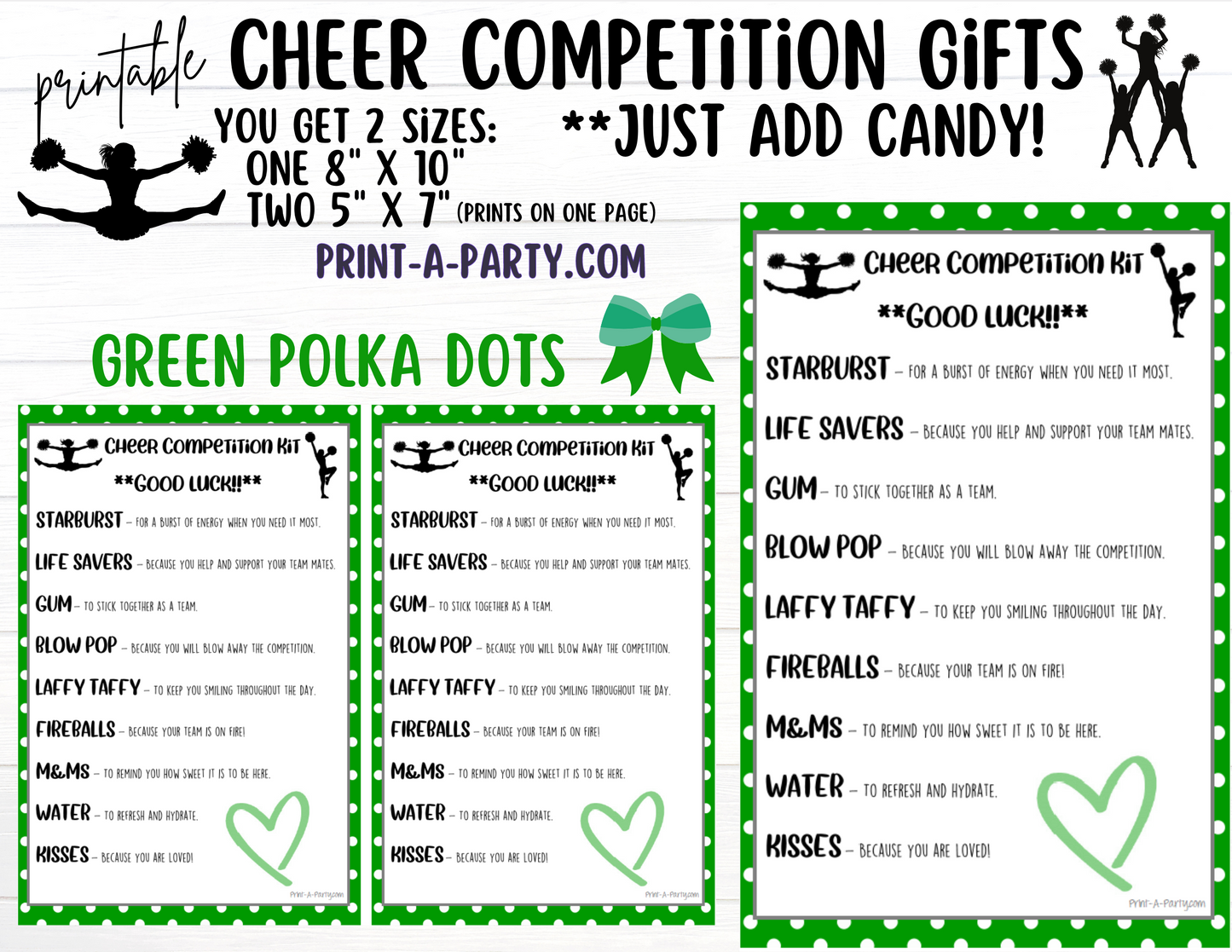 Cheerleader Candy Gram Printable – Big Sis, Little Sis & Team Gifts, Cheer Content