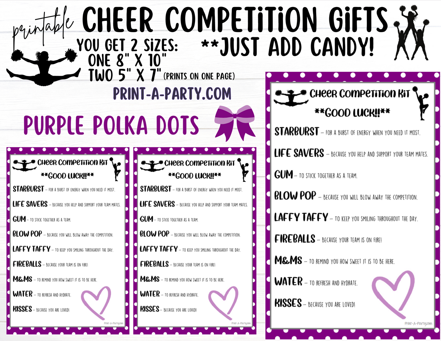 Cheerleader Candy Gram Printable – Big Sis, Little Sis & Team Gifts, Cheer Content