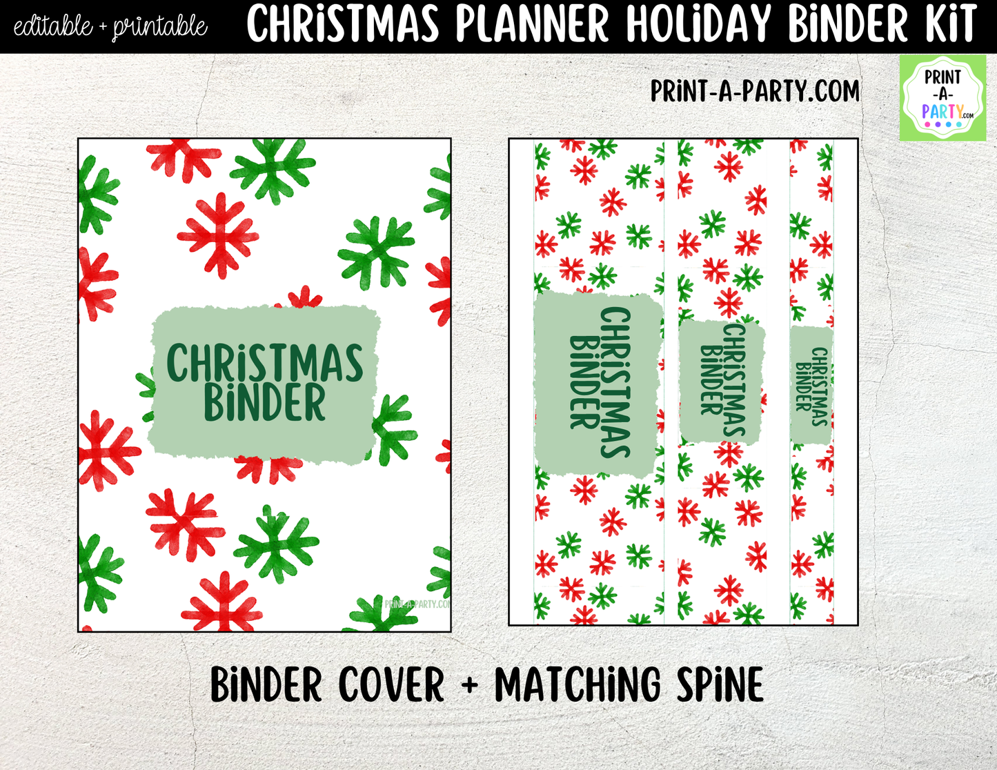 Christmas Planner Printable & Editable | Holiday Binder Kit with Calendars, Checklists & Gift Trackers