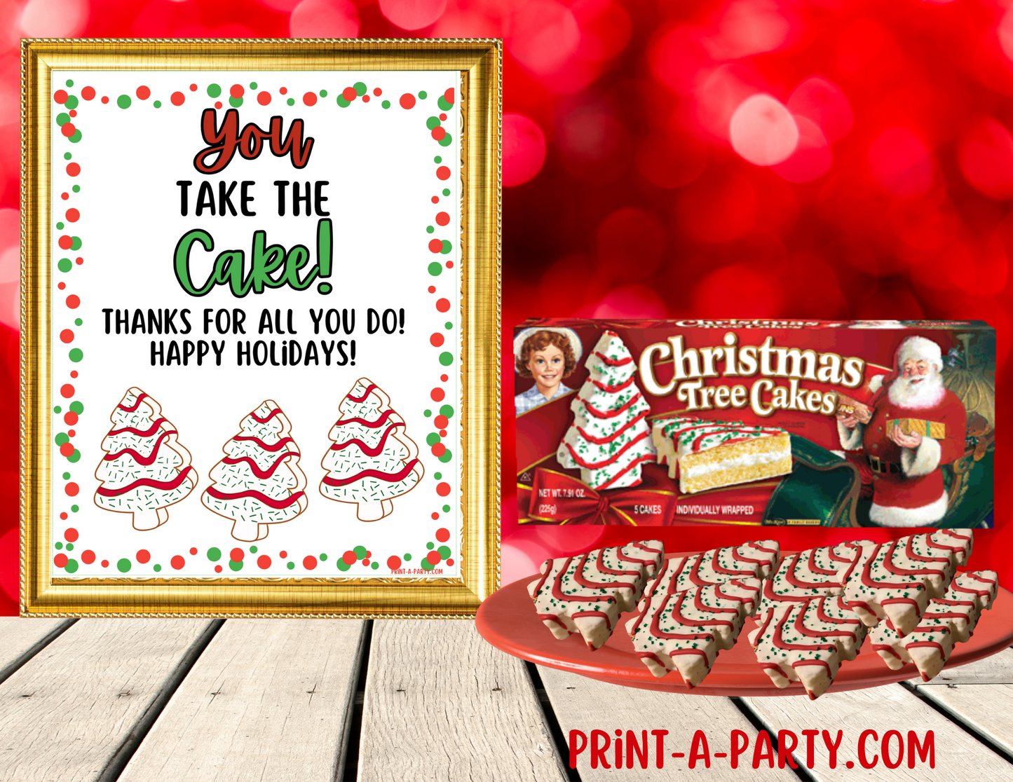 Appreciation Sign: Holiday CHRISTMAS CAKES | Christmas Holiday Appreciation Sign | You Take The Cake! | Holiday Party | Teacher Appreciation Sign | Christmas Cake Sign | Employee Staff Appreciation