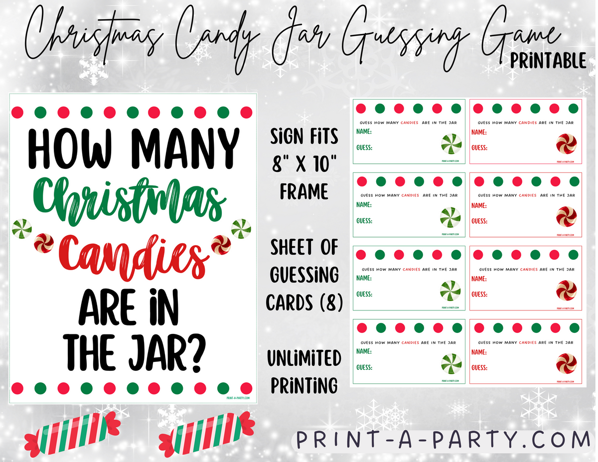 CHRISTMAS CANDY GUESSING GAME How many candies in jar Holiday Part
