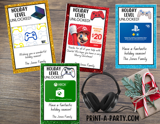 GIFT CARD Gamer Gift Card Holder Printables – Video Game & App Store Gift Card Templates