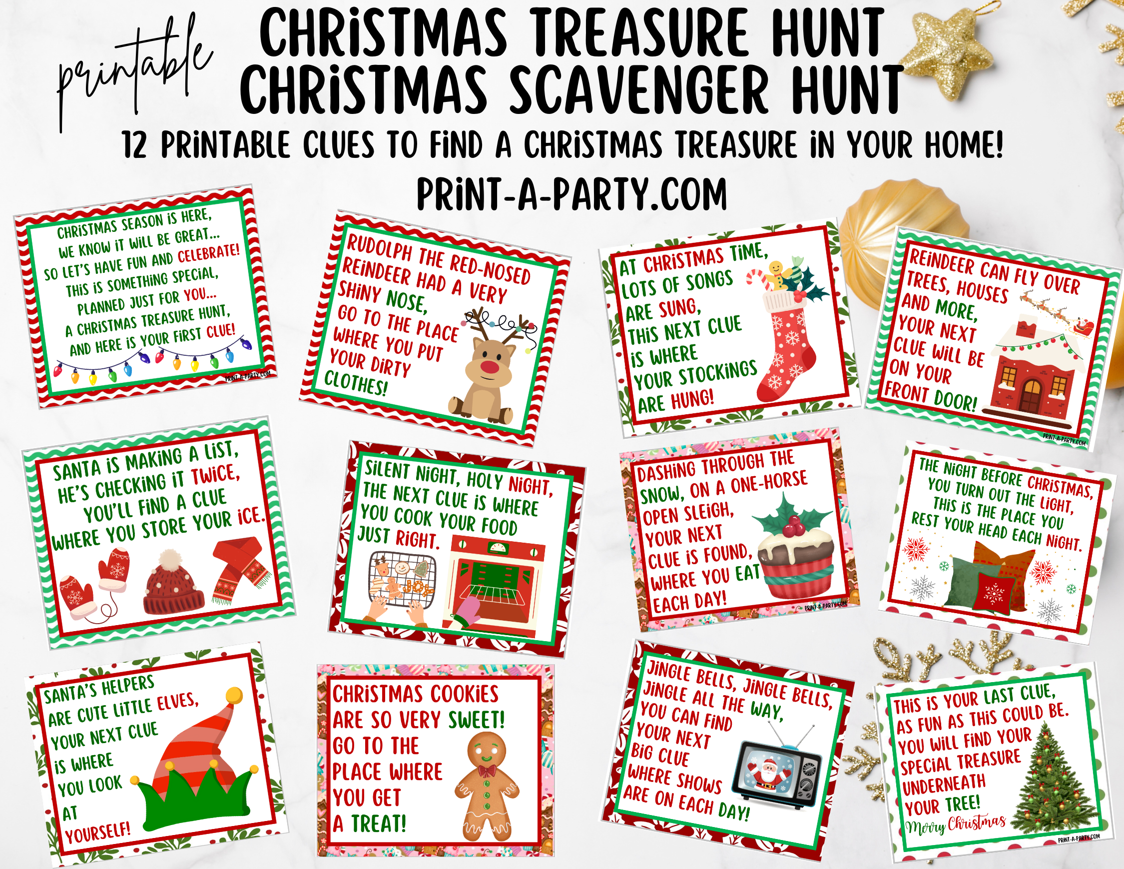 ChristmasTreasureHuntCoversNEW 1 christmas scavenger hunt printable game | holiday treasure hunt