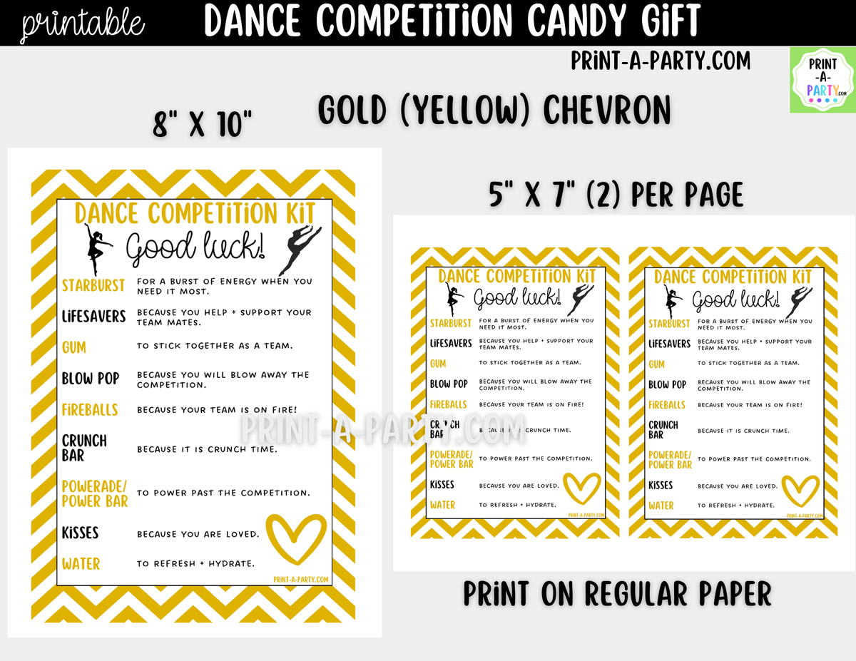 Dance Candy Gram Printable – Competition & Recital Gift
