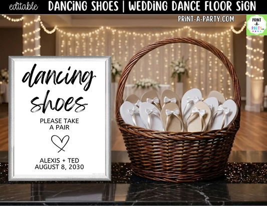 Editable Dancing Shoes Sign – Please Take a Pair | 8x10 Canva