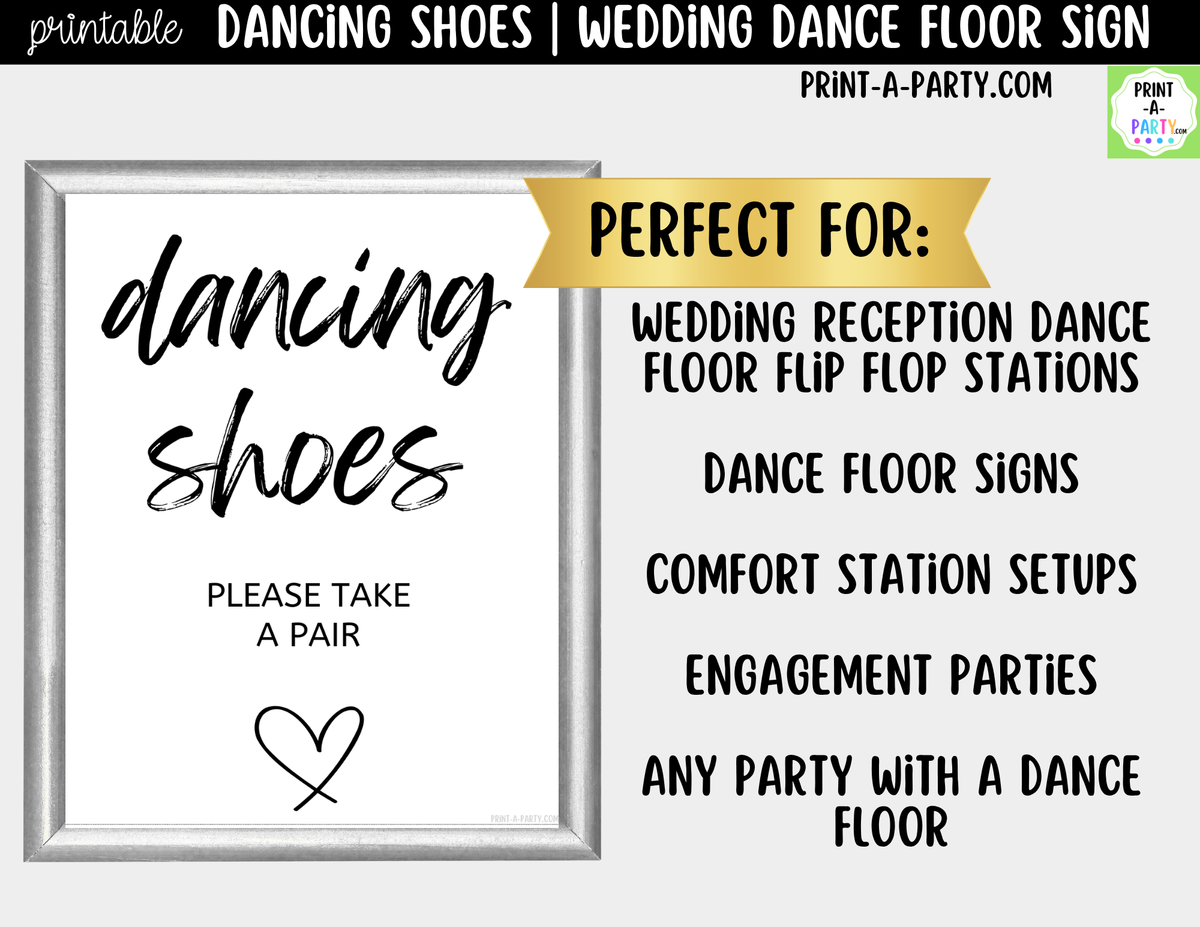 Dancing Shoes Sign Printable – Wedding Dance Floor Sign