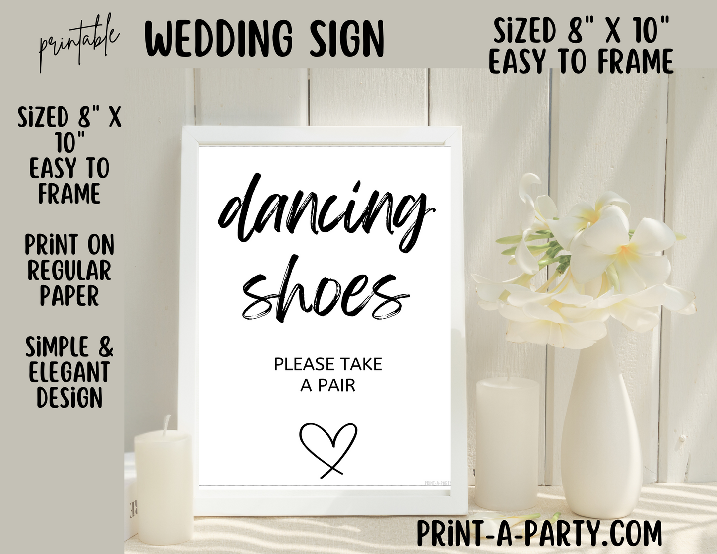 DANCING SHOES - PLEASE TAKE A PAIR | Printable Wedding Sign | Wedding Sign | Dancing Shoes Wedding Sign