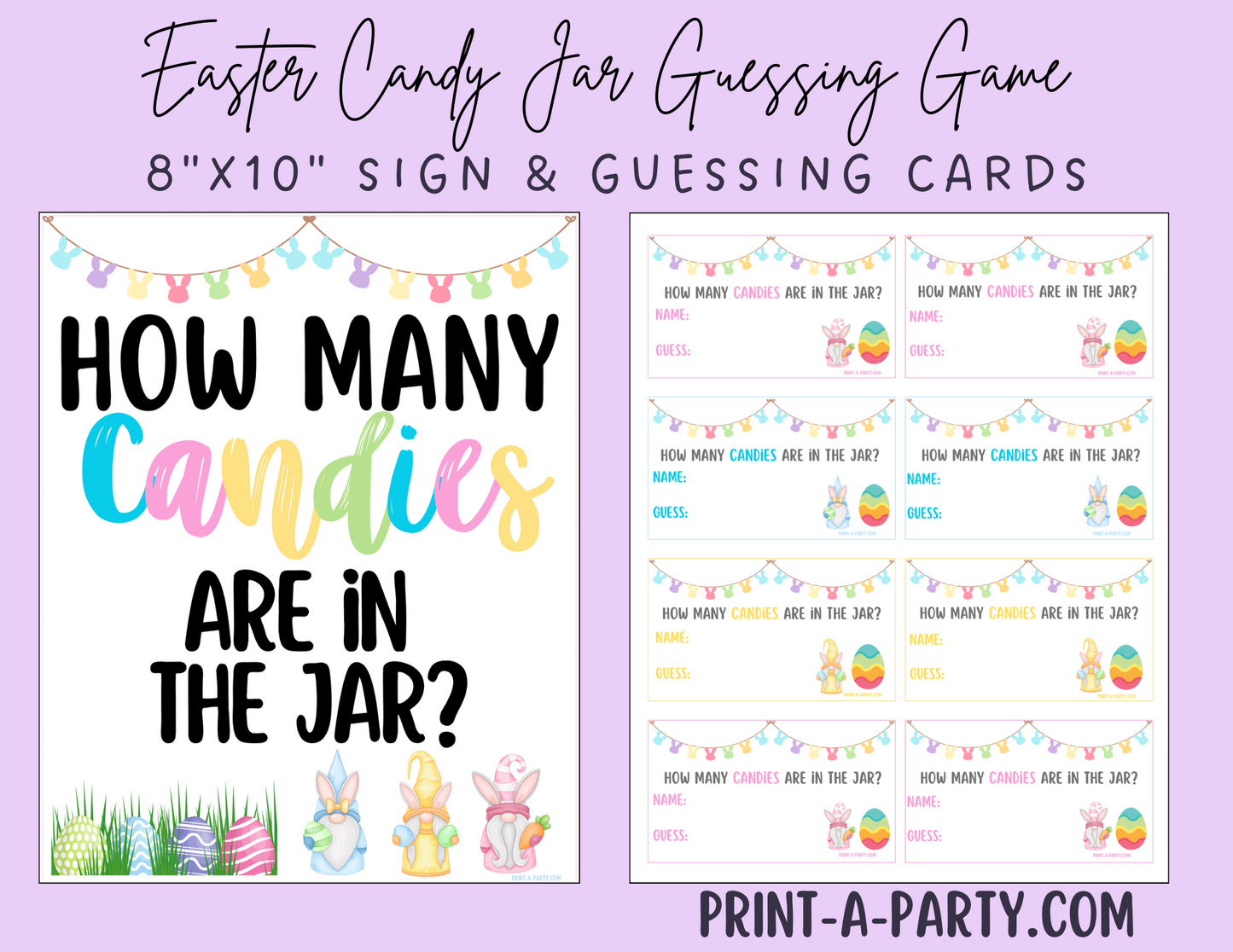 CANDY JAR GUESSING GAME - EASTER CANDY | How many candies in jar | Easter Candy | Easter Party Idea | Easter DIY | Peeps | Jellybeans | Printable