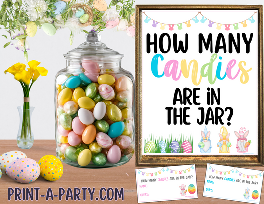Candy Jar Guessing Game - EASTER CANDY - Printable Easter Party Game for Kids, Classrooms, Office or Easter Events!