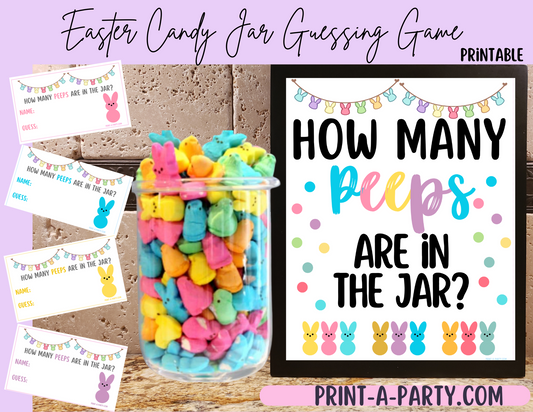 Candy Jar Guessing Game - EASTER PEEPS - Printable Easter Party Game for Kids, Classrooms, Office or Easter Events!