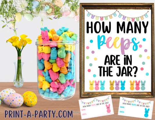 Candy Jar Guessing Game - EASTER PEEPS - Printable Easter Party Game for Kids, Classrooms, Office or Easter Events!