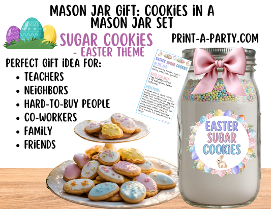 Easter Sugar Cookies in a Printable Mason Jar Gift - Labels & Tag, Recipe Instructions