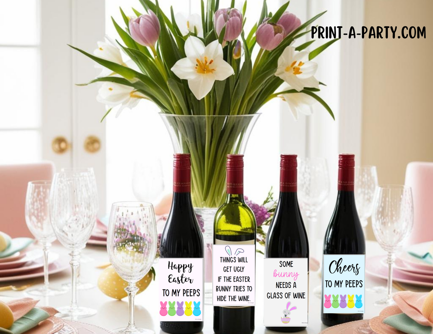 WINE LABELS: Easter Wine | Funny Sarcastic Easter Wine Labels | Wine Gift | Wine Labels | INSTANT DOWNLOAD