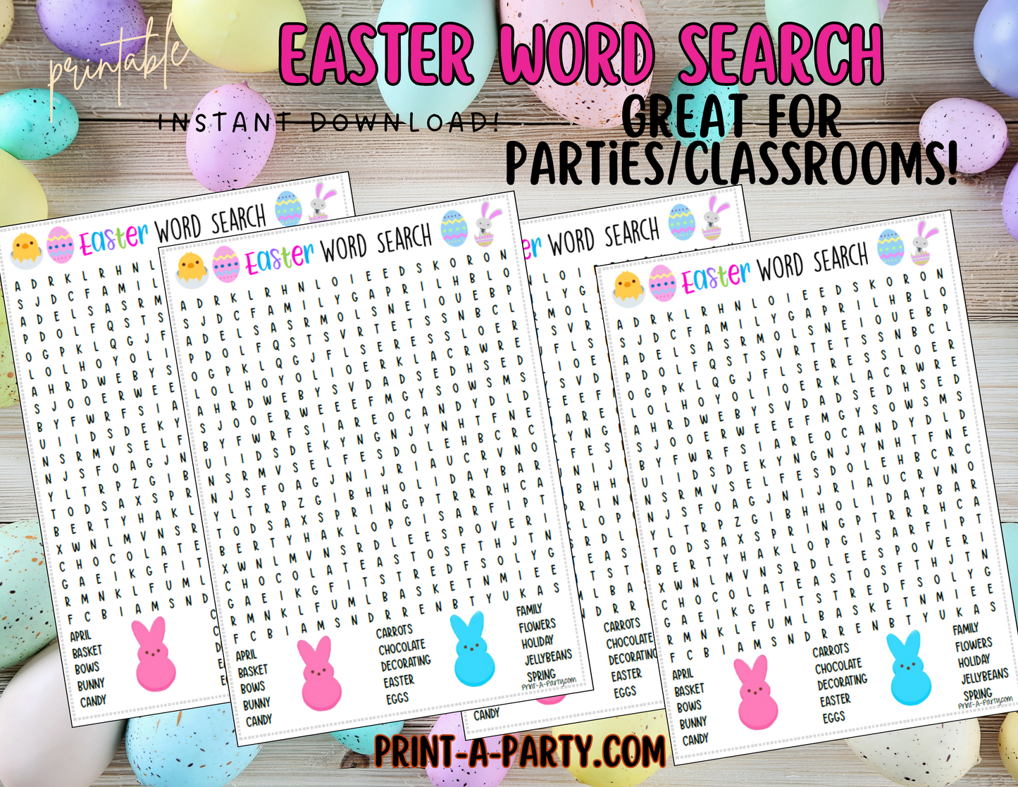 WORD SEARCH: Easter Word Search | Easter Games | Easter Bunny | Easter Activities - INSTANT DOWNLOAD
