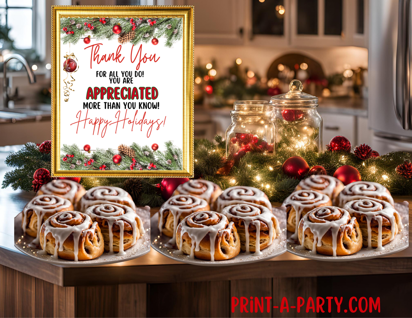 Appreciation Sign: Printable Holiday Appreciation Sign – Custom Decor for Staff, Teachers & Volunteers