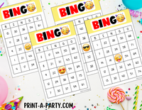 BINGO: Emoji | Classrooms | Parties | Birthday | 30, 40, or 50 cards - INSTANT DOWNLOAD
