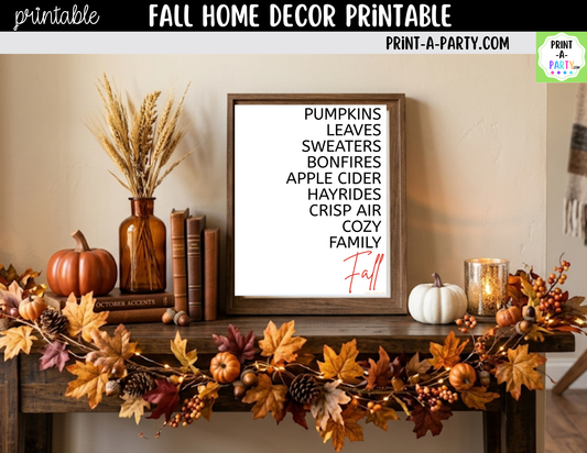 Printable Fall Wall Art | Cozy Fall Quote Sign | Minimalist Autumn Home Decor