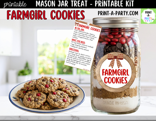 Farmgirl Cookies Jar Kit | Labels, Tag, Recipe & Instructions
