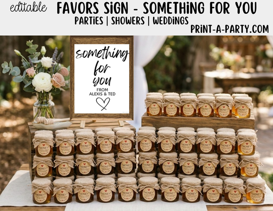Editable Favors Sign (8x10) Something For You – Canva Printable Template