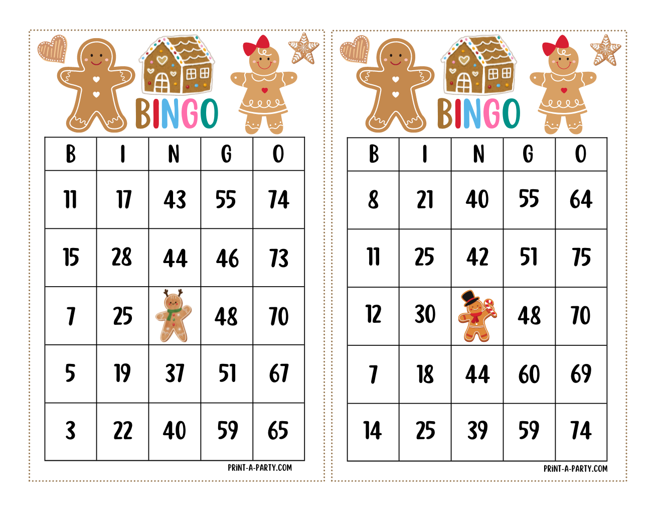 BINGO: Printable Gingerbread Bingo Game – Christmas Party Activity for Kids, Adults, and Classrooms