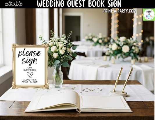 Editable Guest Book Sign – Please Sign Our Guest Book | 8x10