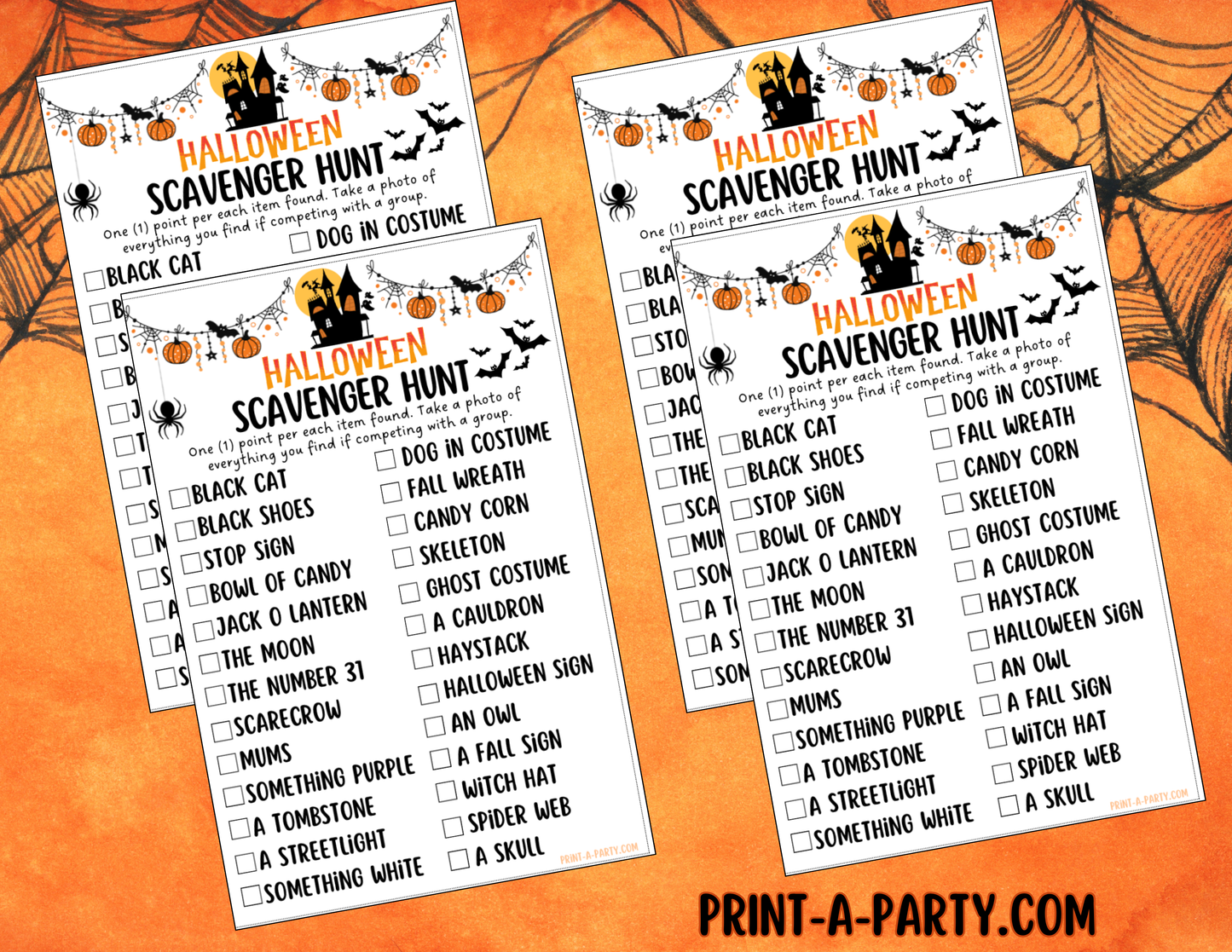 SCAVENGER HUNT GAME: Halloween Theme - Printable Halloween Scavenger Hunt Game – Fun Halloween Party Activity for Kids