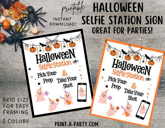 Halloween Photo Booth Sign | Printable Selfie Station Sign | 8x10 Halloween Party Decoration | Halloween Party Idea