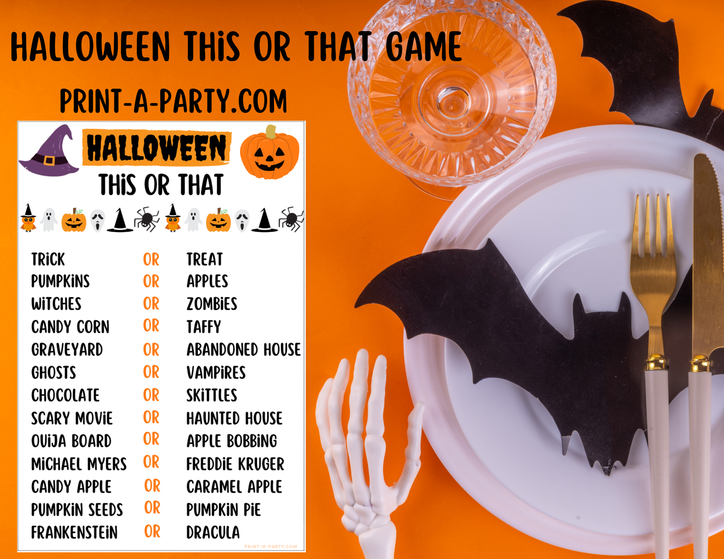 THIS OR THAT GAME: Printable This or That Halloween Game | Fun Classroom Activity | Kids & Party Icebreaker | 5x7 PDF
