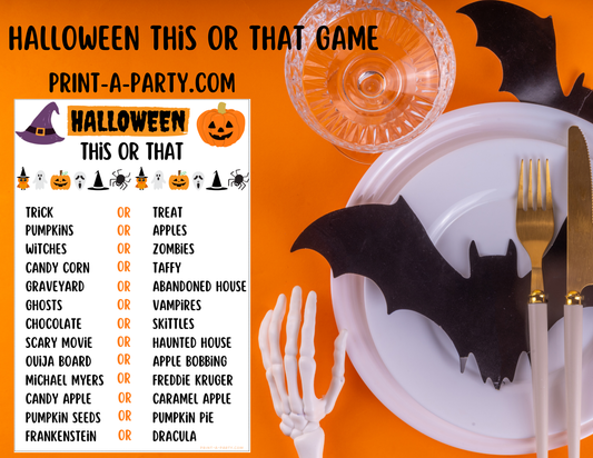 THIS OR THAT GAME: Printable This or That Halloween Game | Fun Classroom Activity | Kids & Party Icebreaker | 5x7 PDF